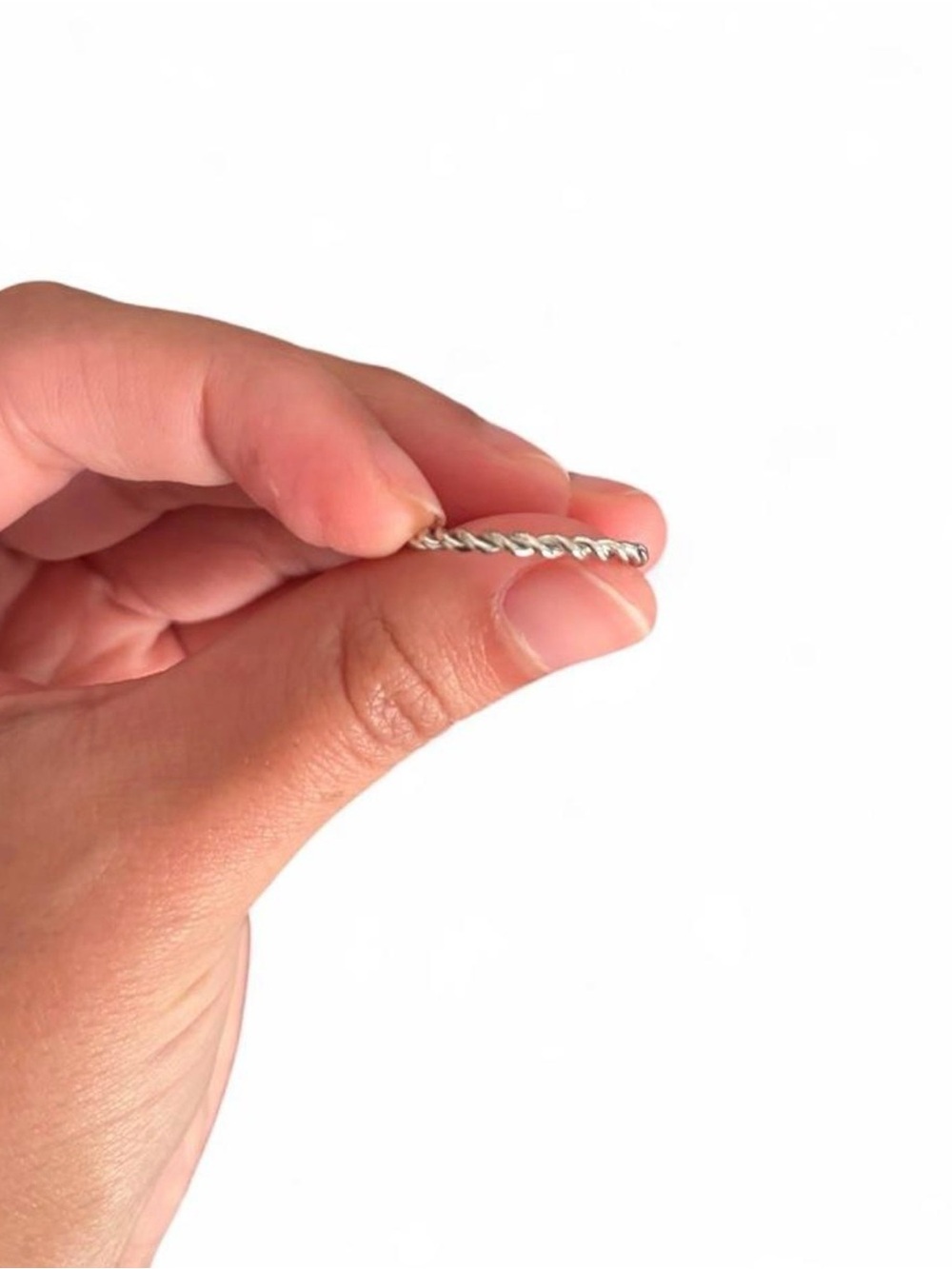 Silver twister rope ring